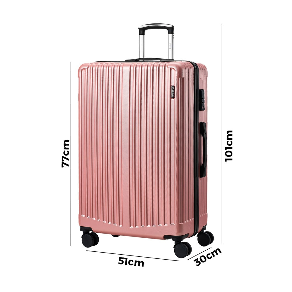 28" Luggage Suitcase Trolley Set Travel TSA Lock ABS Case Pink