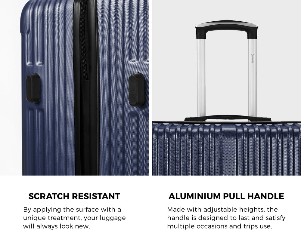 2PCS Luggage Suitcase Trolley Set Carry On TSA Hard Case Black