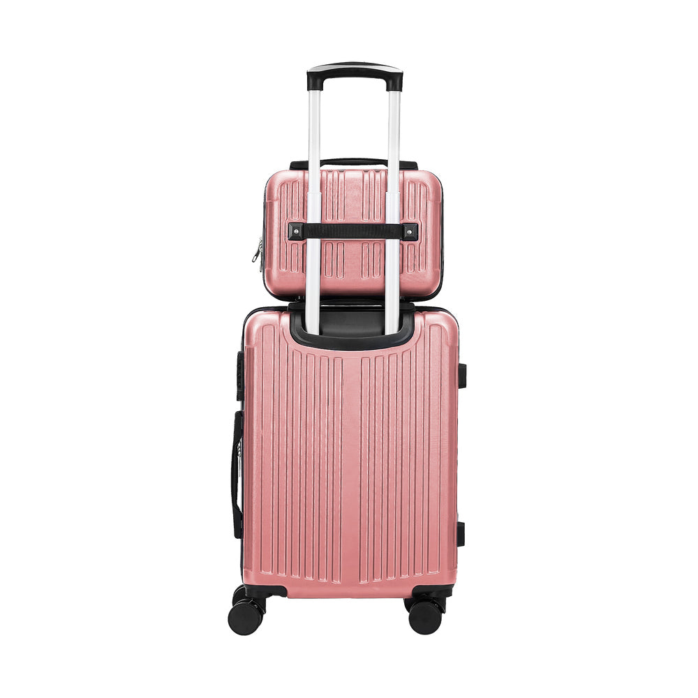 2PCS Luggage Suitcase Trolley Set Carry On TSA Hard Case Black