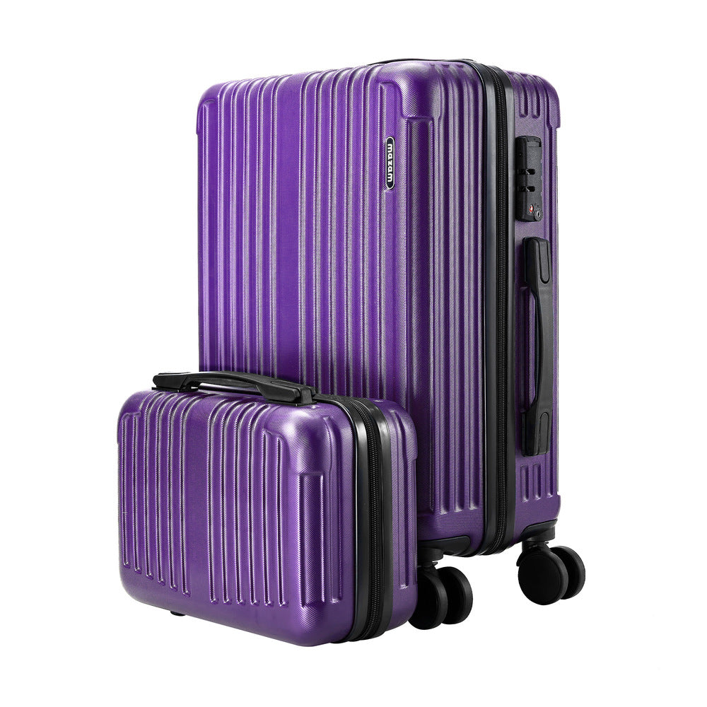 2PCS Luggage Suitcase Trolley Set Carry On TSA Hard Case Black