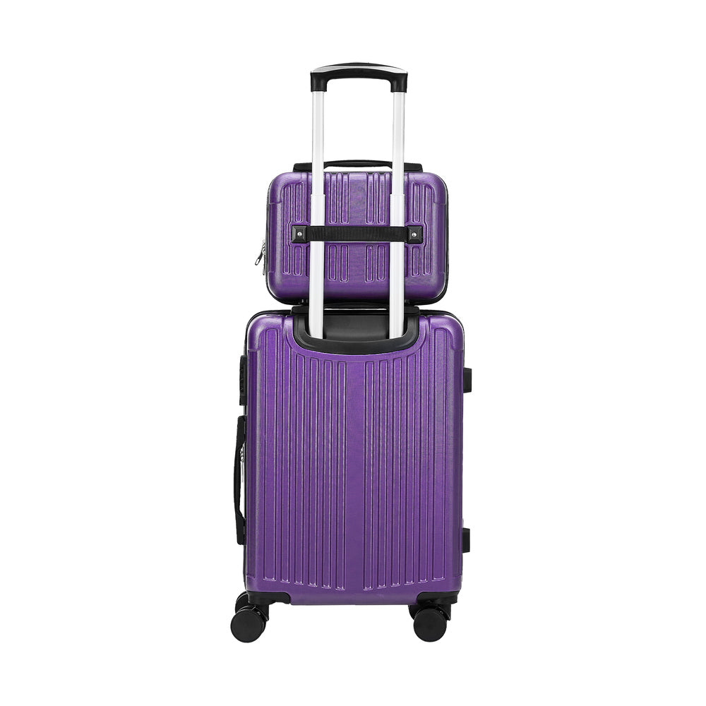 2PCS Luggage Suitcase Trolley Set Carry On TSA Hard Case Black