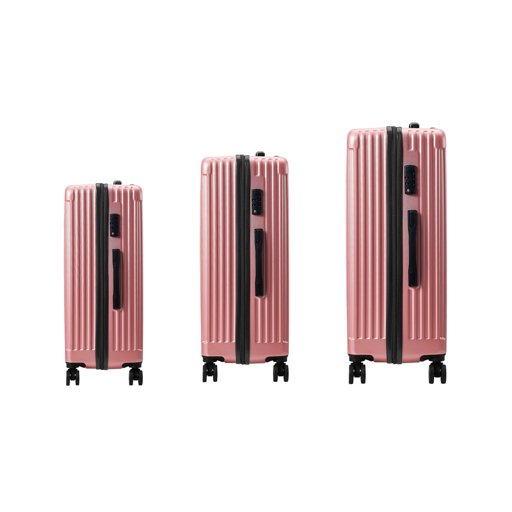 3PCS Luggage Suitcase Trolley Set Travel TSA Lock ABS Case Pink