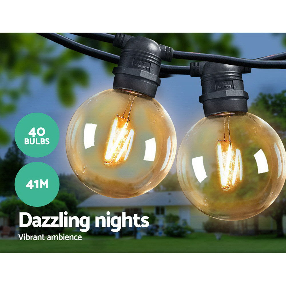 41M Led Festoon String Lights 40 Bulbs Kits Wedding Party Christmas G80, Outdoor Decorations & Lights - photo 7