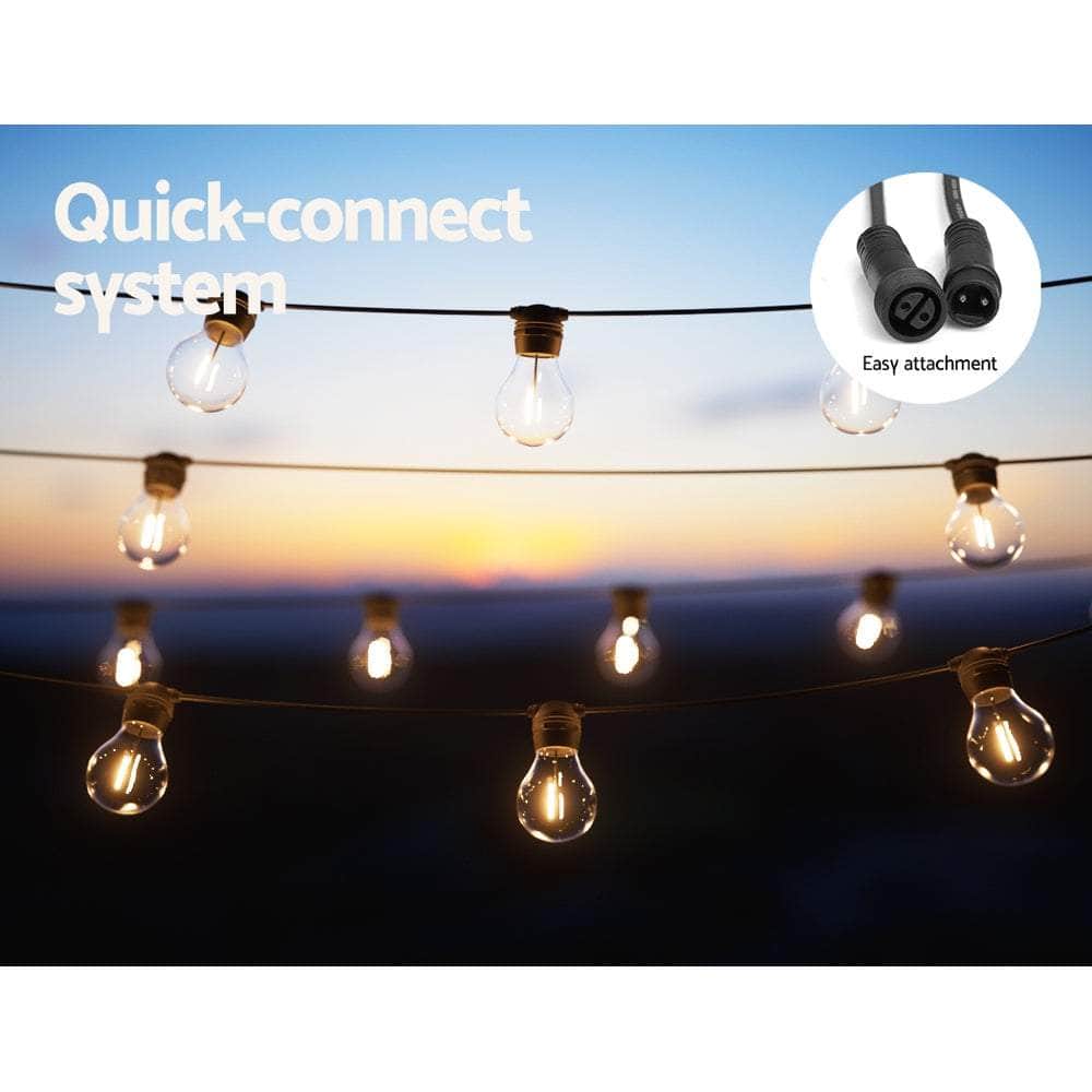 Glowing Solar Festoon Lights for Outdoor Christmas Magic
