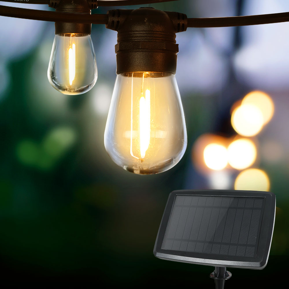17m Festoon String Lights Solar Wedding Party Waterproof Outdoor