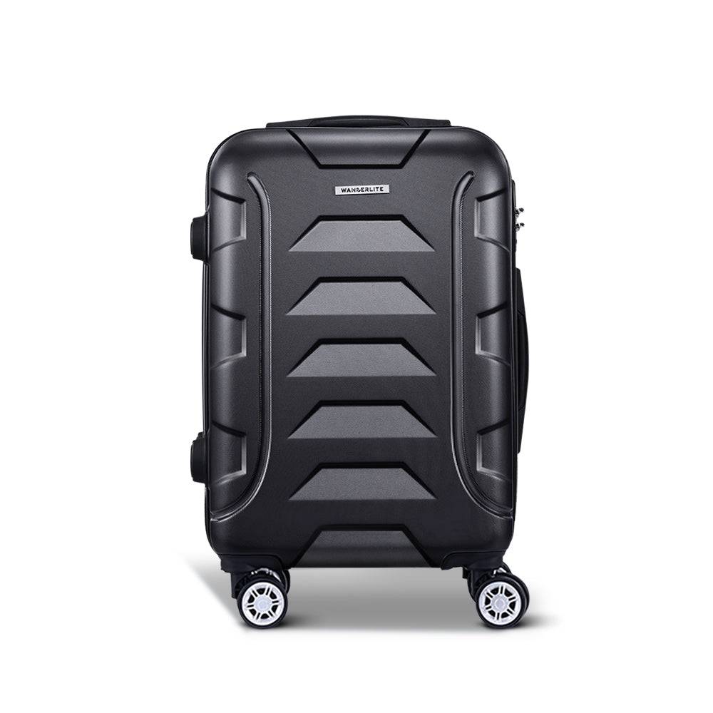 Wanderlite 20" Luggage Sets Suitcase Trolley Travel Hard Case Lightweight Black
