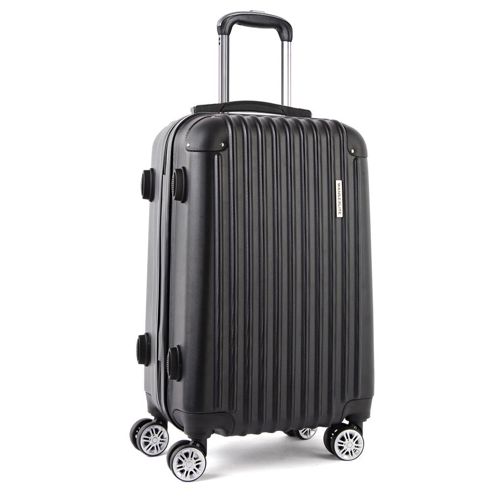 Wanderlite 28" 75cm Luggage Trolley Travel Suitcase Carry-On Hard Case Black