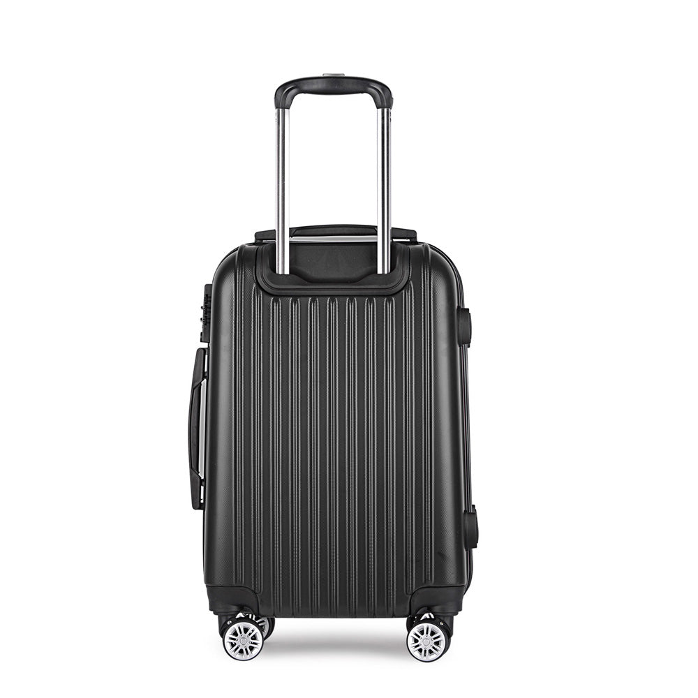 Wanderlite 28" 75cm Luggage Trolley Travel Suitcase Carry-On Hard Case Black
