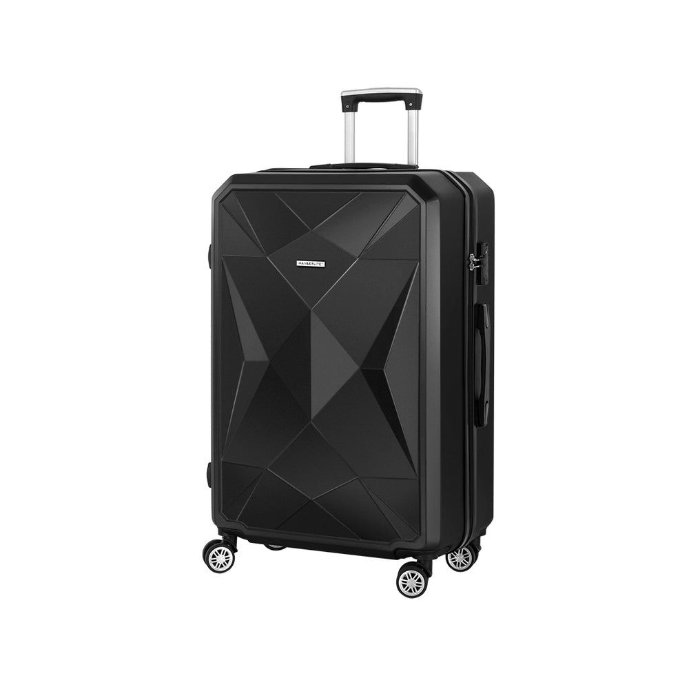 28" Luggage Trolley Suitcase for Stylish Travel Storage (Hardshell Black)