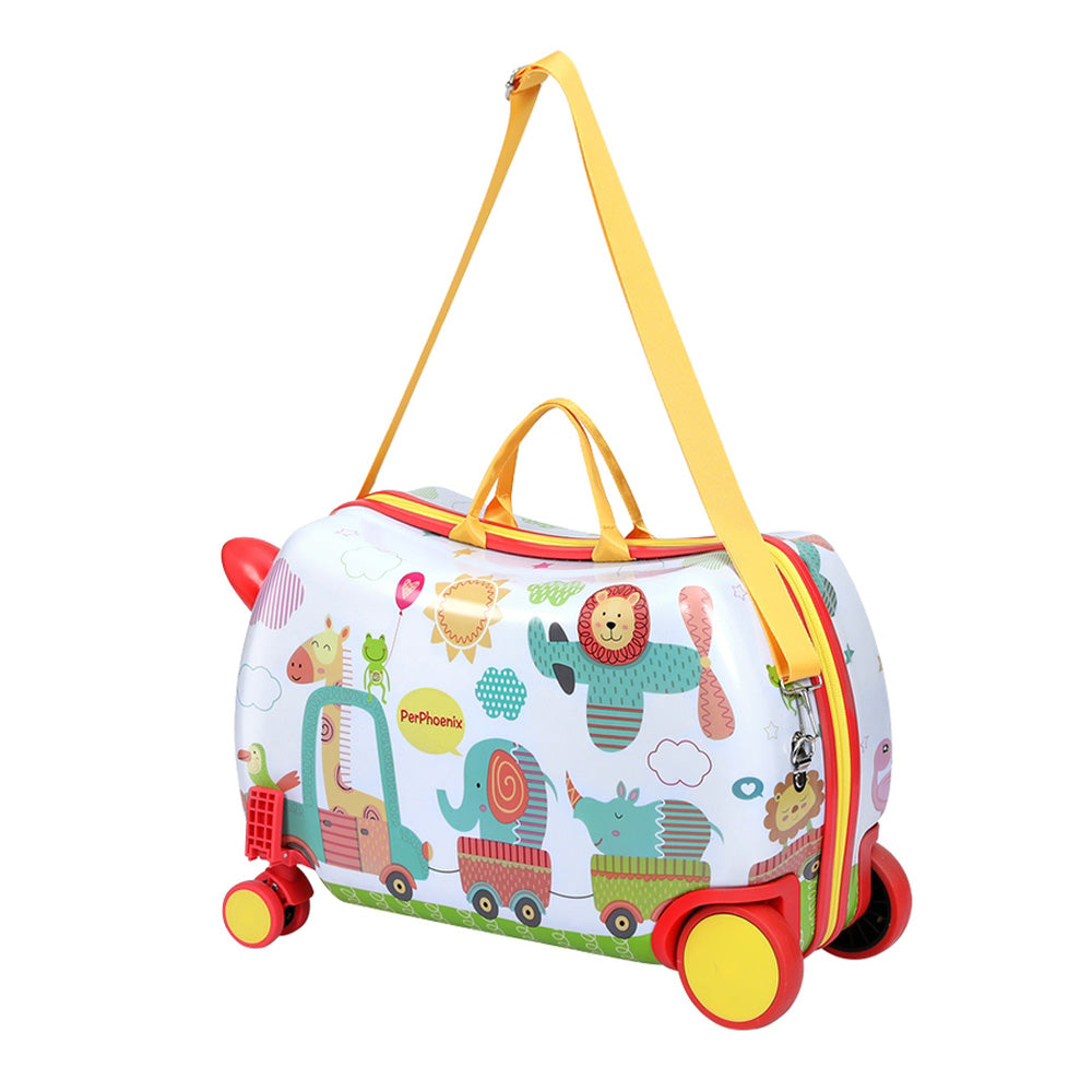 17" Kids Ride On Luggage Children Suitcase Trolley Travel Car