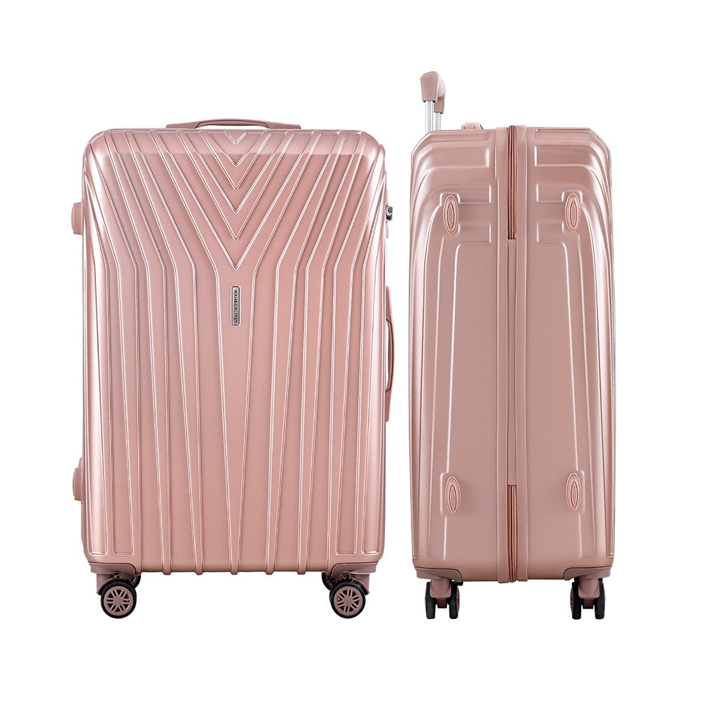 3PCS Pink TSA Luggage Set 20-24-28 Inch Hard Shell Suitcase