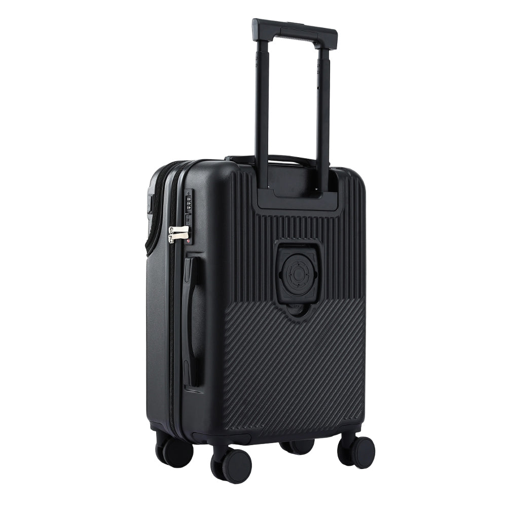 20 Luggage Suitcase Front Pocket Travel Carry On Tsa Black King