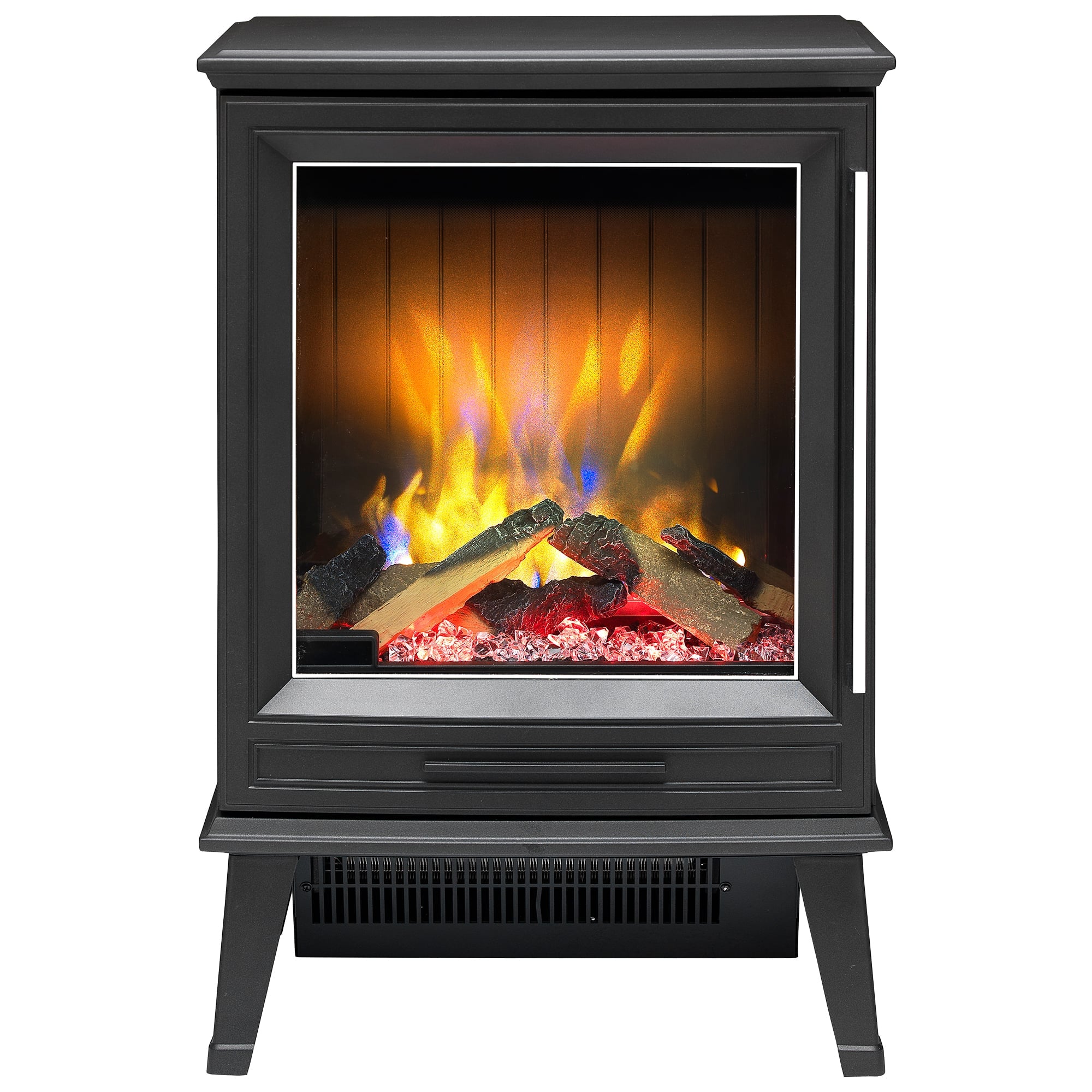 Electric Fire Stove Black Wood