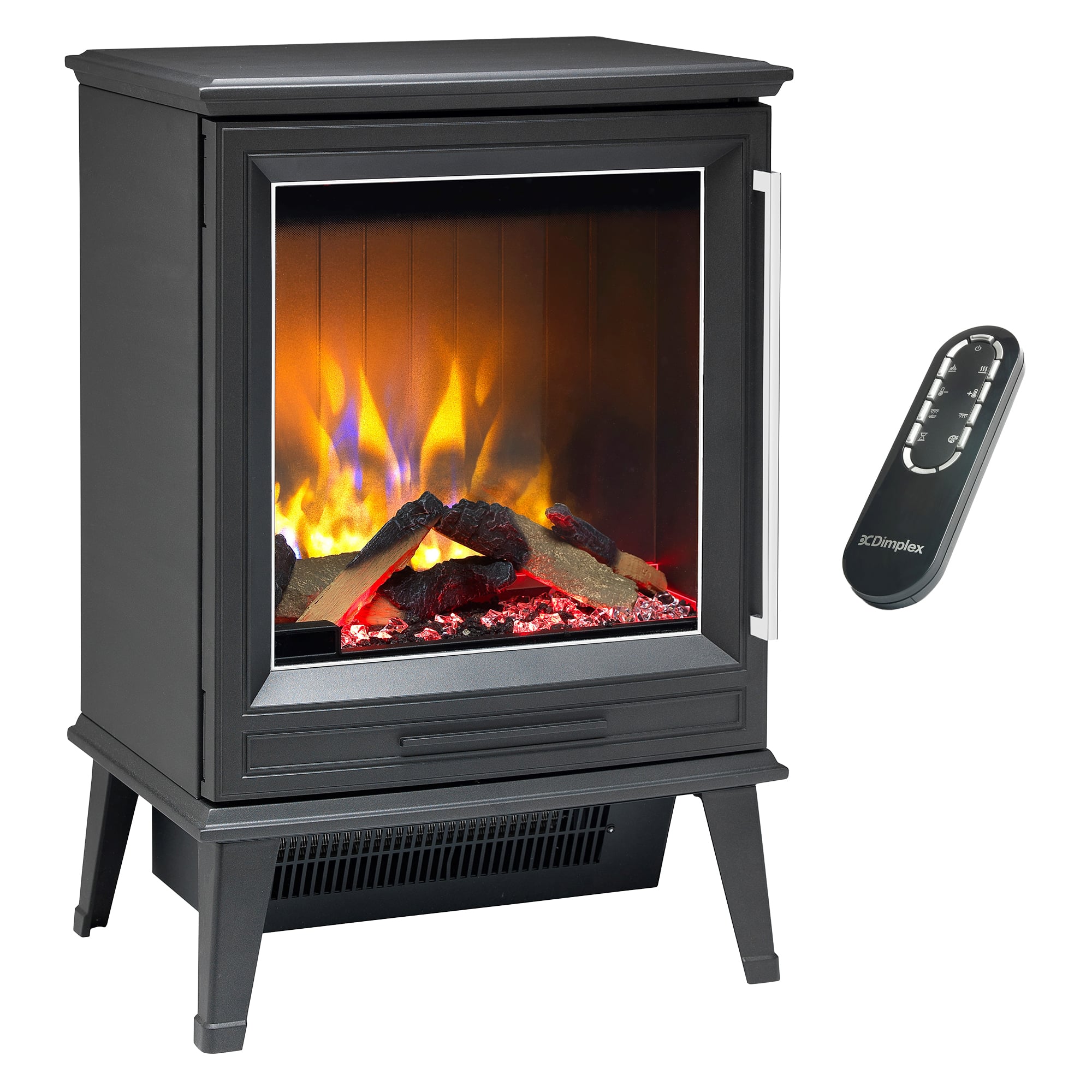 Electric Fire Stove Black Wood