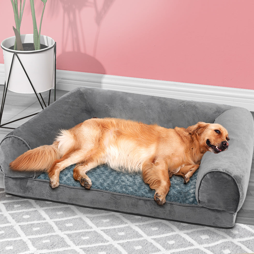 Pet Bed Sofa Dog Bedding Soft Warm XXL Grey XX-Large