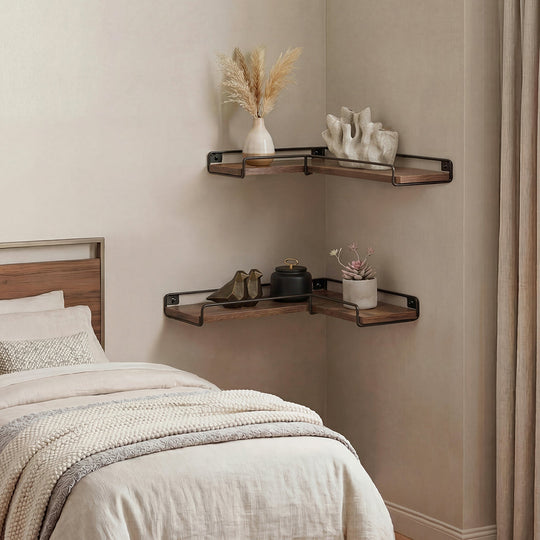 Corner Floating Wall Shelves Set 2 Industrial
