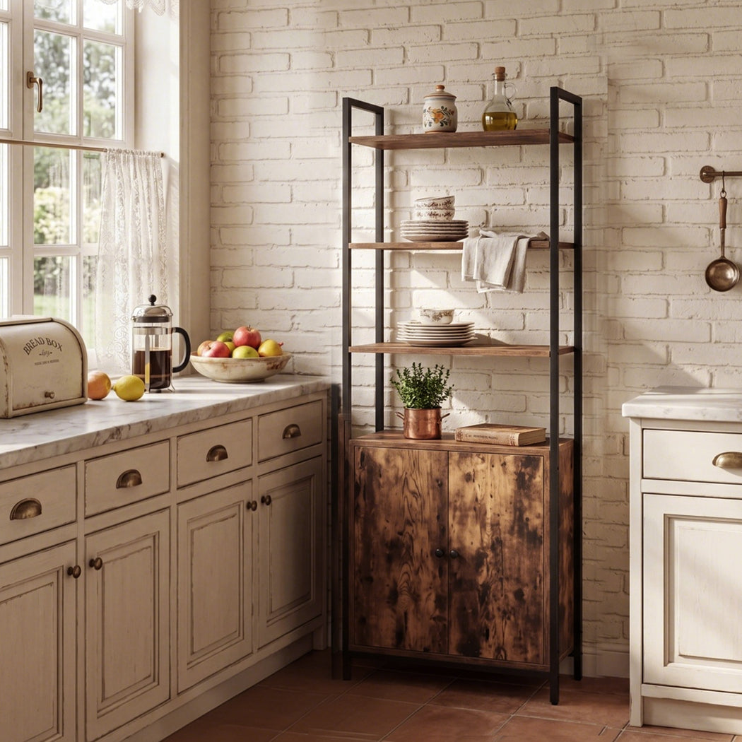 6 Tier Bookshelf Storage Cabinet Adjustable Shelves | Simple