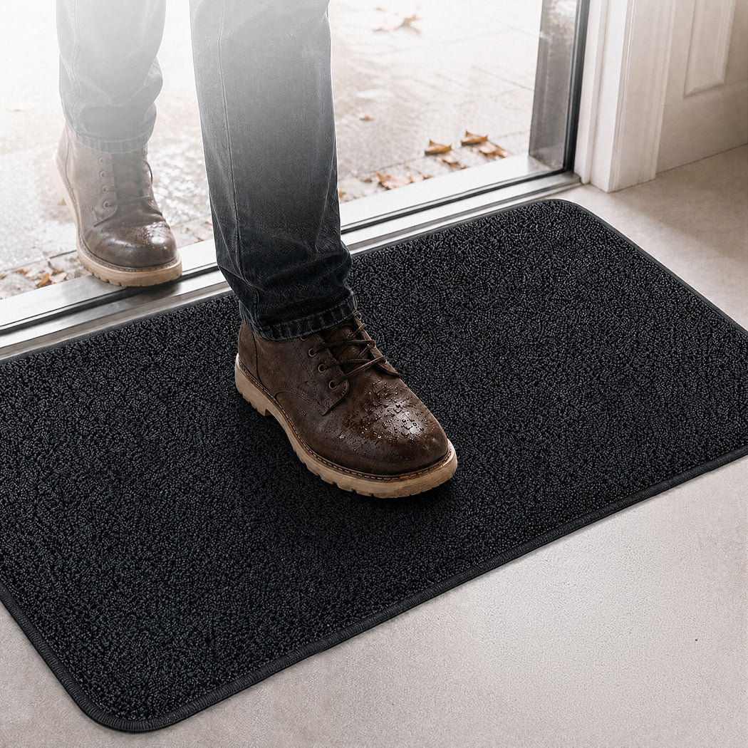 Grey Non Slip Door Mat 80x50cm
