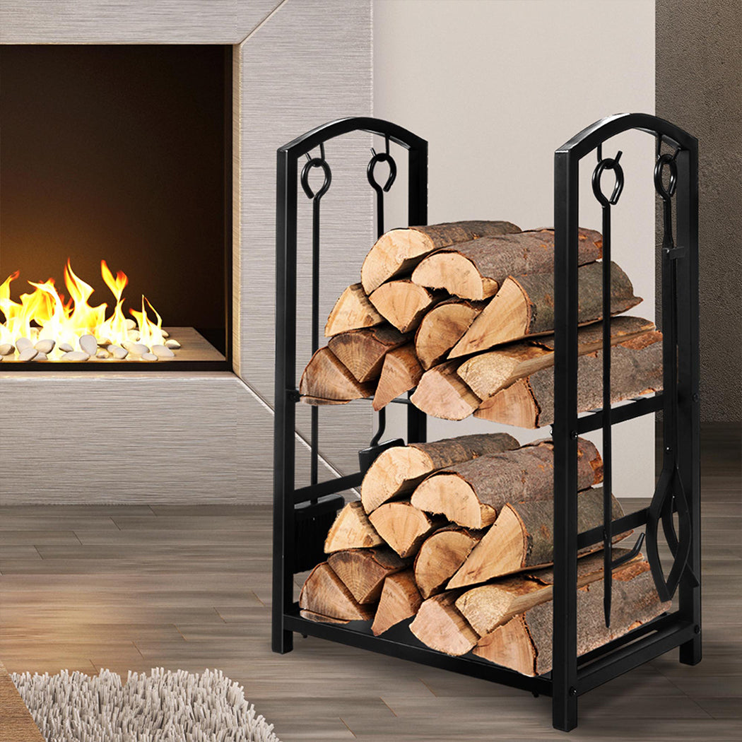 Firewood Rack 4 Fireplace with Traderight Large Holder Storage