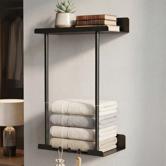 Wall Mounted Adjustable Towel Rack 3 Hooks - Home & Garden