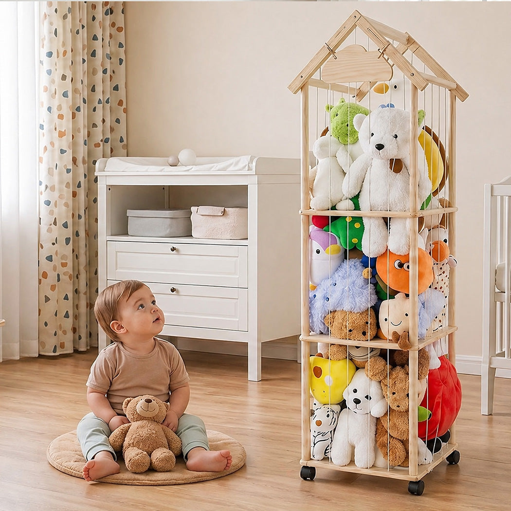 Kids Toy Storage Tower Pine Wood 150cm