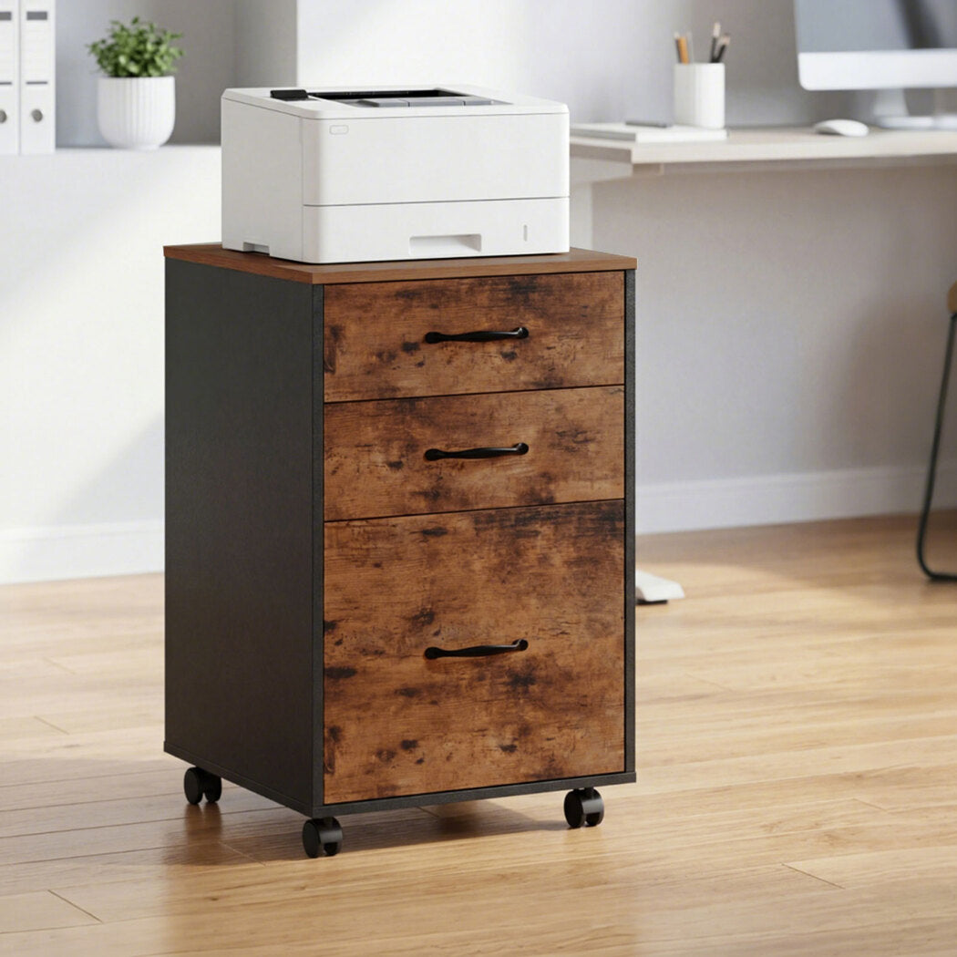 Mobile Filing Cabinet Walnut 41x40x68cm