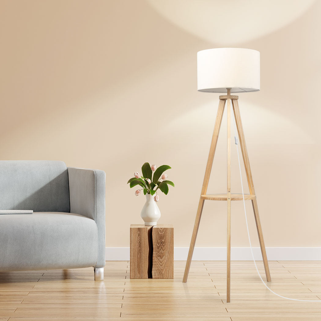 Cozy Tripod Floor Lamp with Shelf  Foldable Function Classic with id4 - photo 8