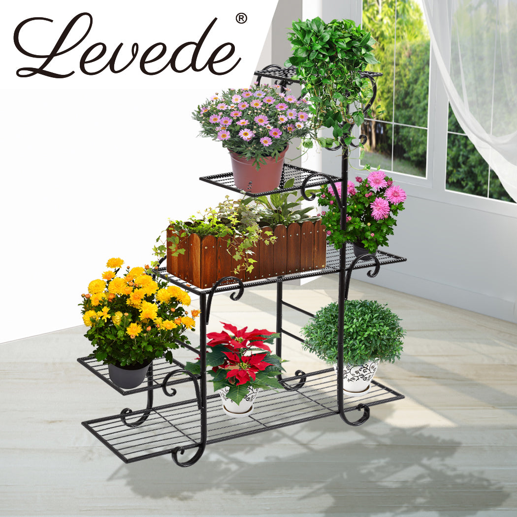 Plant Stand Outdoor Indoor Metal - Black