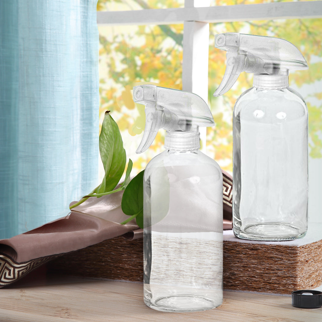 6x 500ml Clear Glass Spray Bottles Trigger
