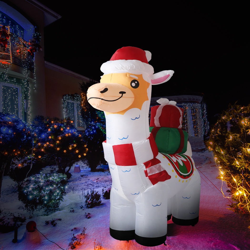 Inflatable Christmas Decorations with Xmas Alpaca Led Lights