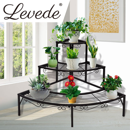 2x Outdoor Indoor Plant Stand with Garden Metal Tier Planter