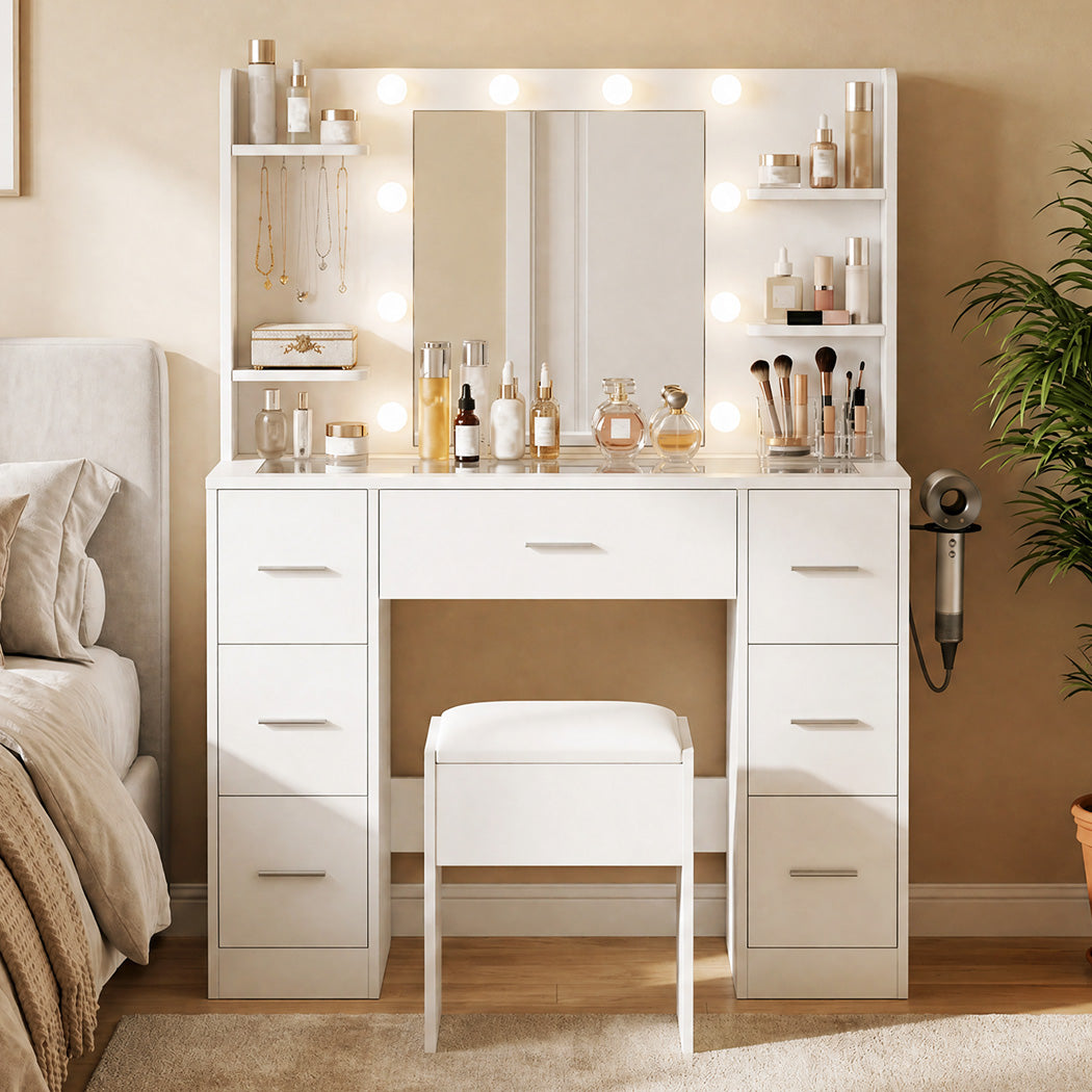 Dressing Table With Lights 110x40x138cm