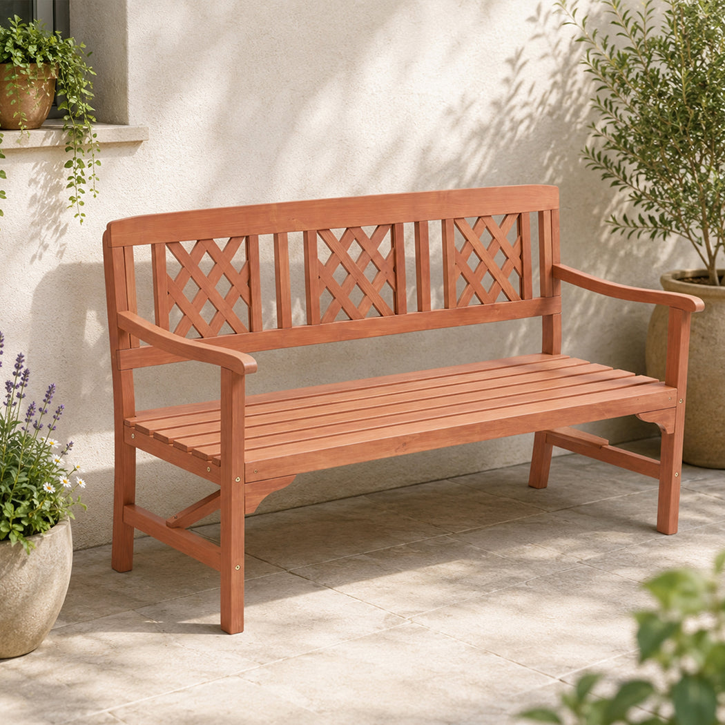 Garden Bench 3 Seater Wooden 143x61x88cm