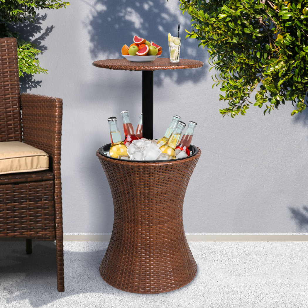 Cooler Ice Bucket Table Bar Outdoor Brown with SC9 id