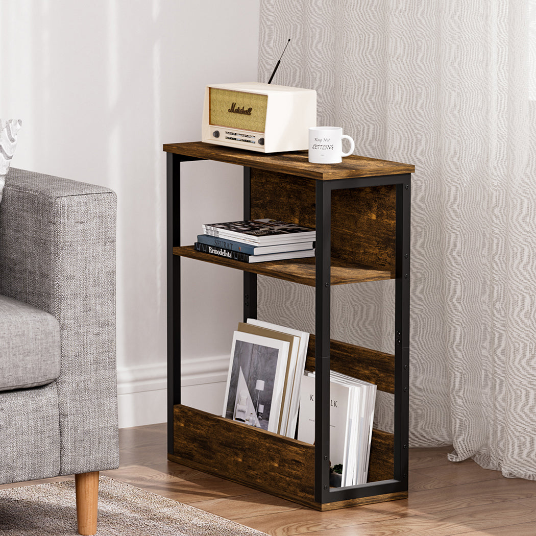 3 Tier Metal Coffee Table Black 19x47x61cm