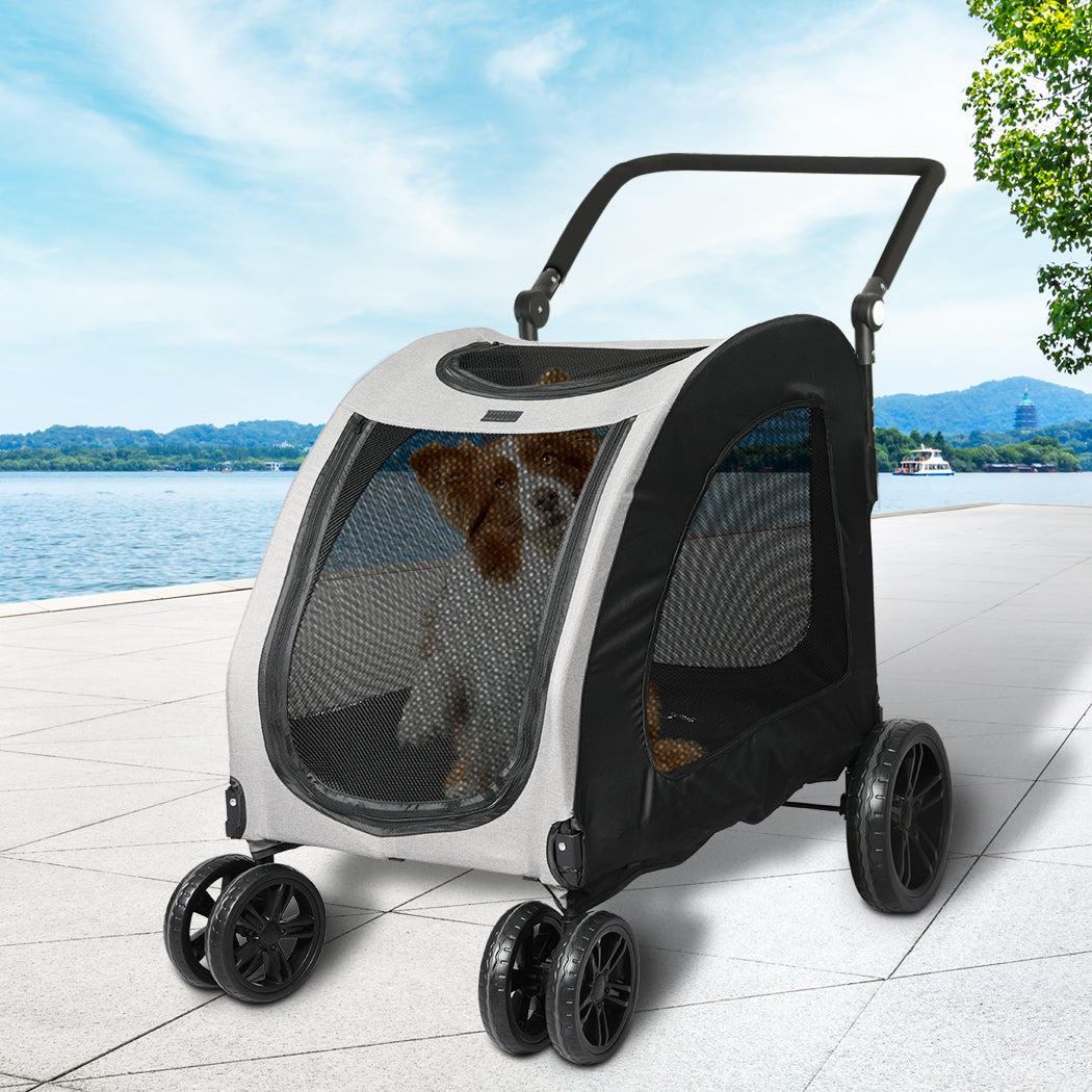 Dog & Cat Pet Stroller Pram Carrier Foldable Travel Pet Pushcart