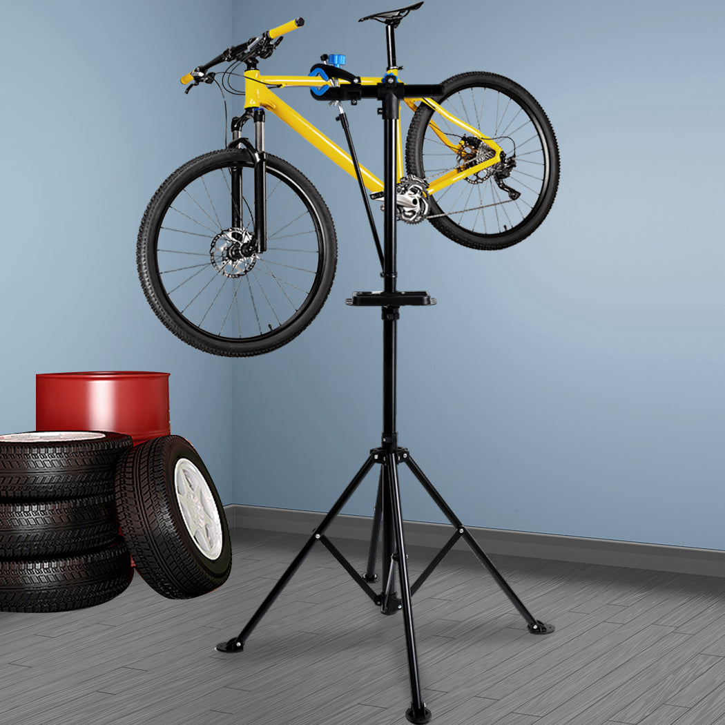 MONVELO Bike Repair Work Stand Bonus with Rack Blue