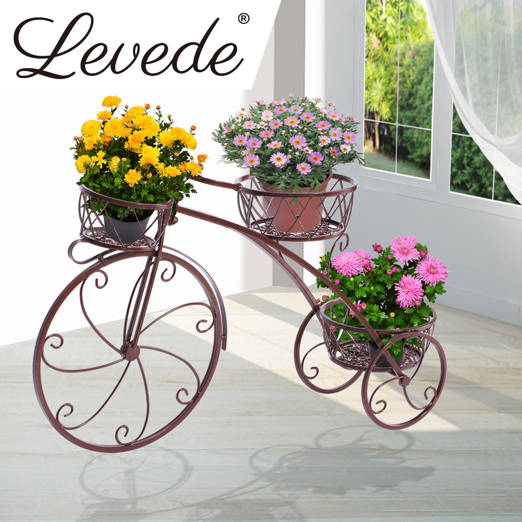 2x Plant Stand Indoor Outdoor Bronze Metal Flower Pot Holders