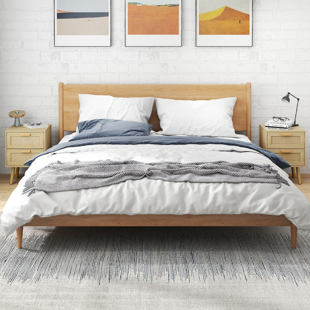 Bedside Tables Natural Rattan 40x40x56cm