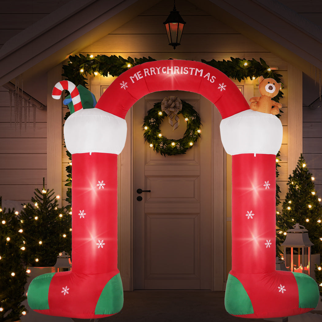 Christmas Inflatable Decor Stocking with Arch Led Lights Xmas