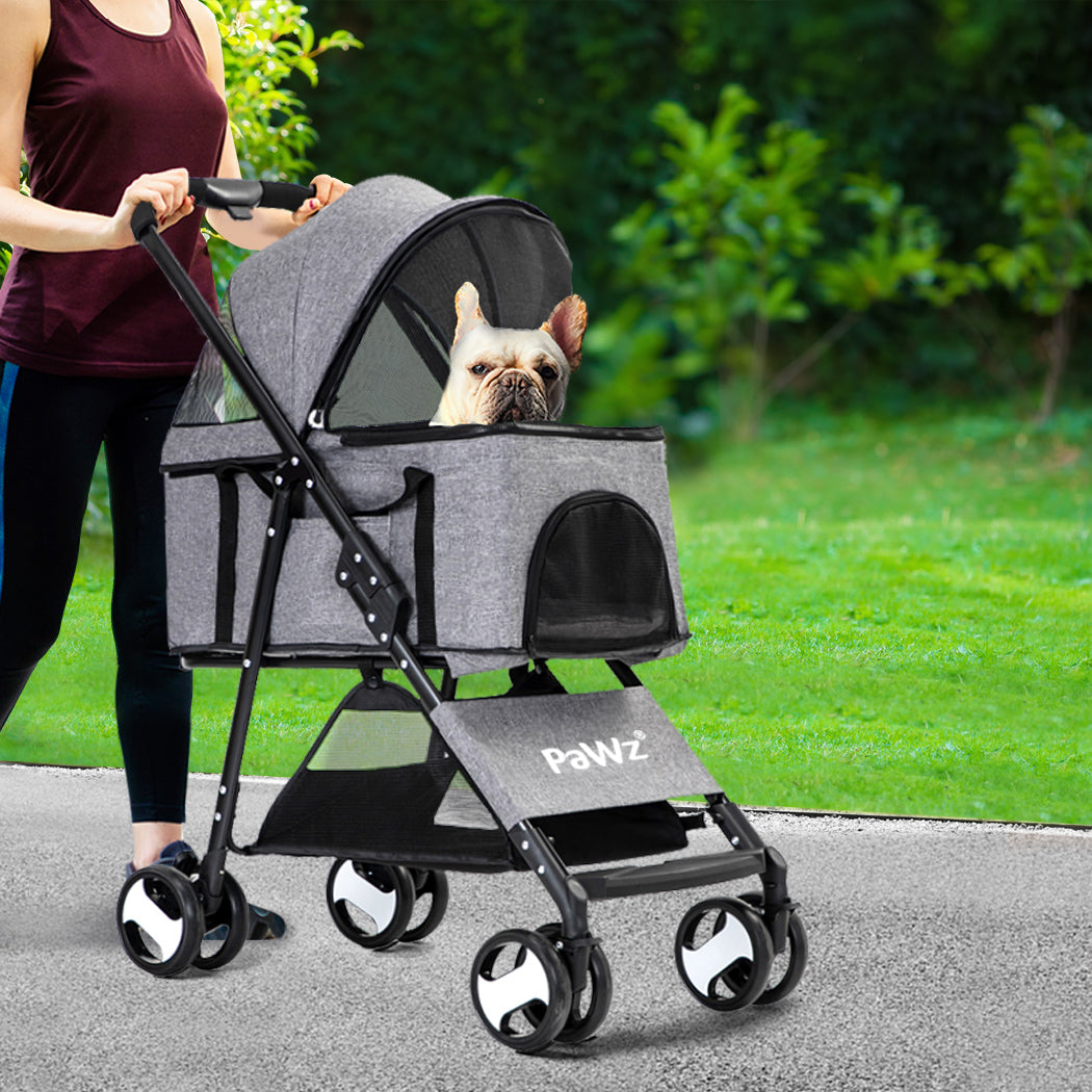 Large Pet Stroller Dog Cat Travel Carrier Pram Foldable Pushchair Outdoor with SC4 id - photo 8