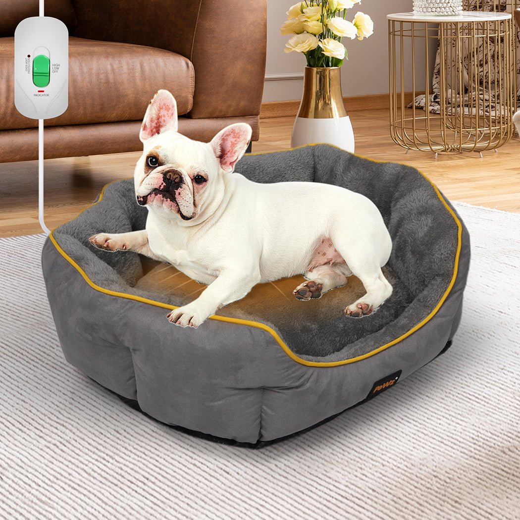Electric Pet Heater Bed Heated Mat Cat Dog Heat Blanket Removable Cover S/M