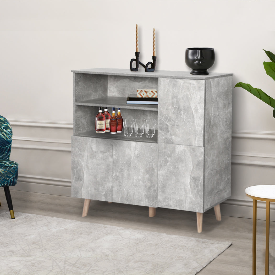 Buffet Sideboard Storage Cabinet Grey