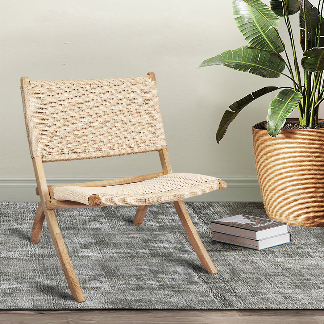 Accent Chair Foldable Recliner with Single Deck Solid Ash