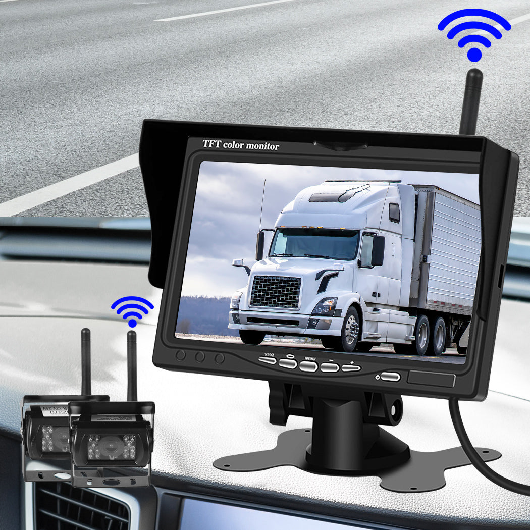 7" Wireless Rear View Monitor +2 WIFI with Car Reverse Camera Caravan