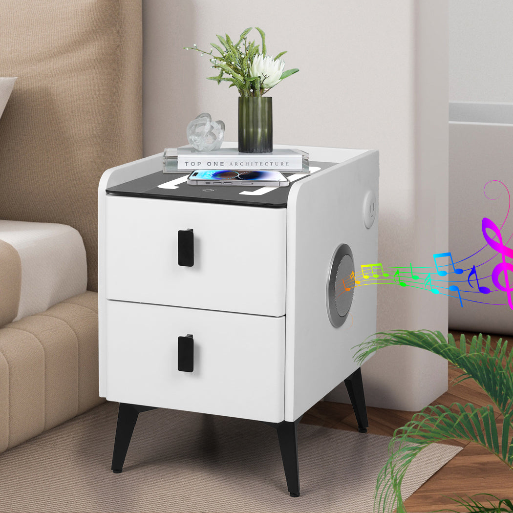 Bedside Table With LED Lights 30x40x46cm