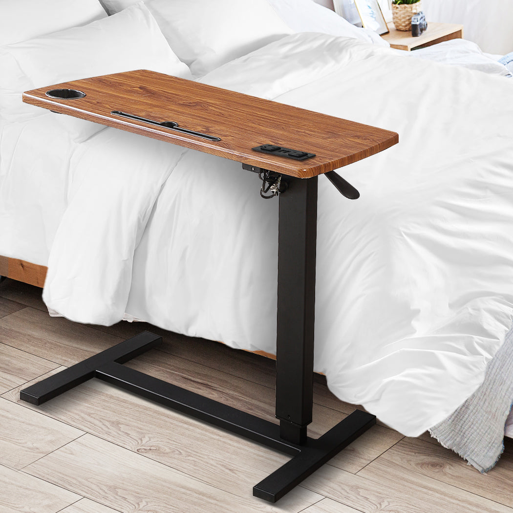 Modern Mobile Standing Desk Foldable Brown Fold  Durable Frame with id11&12
