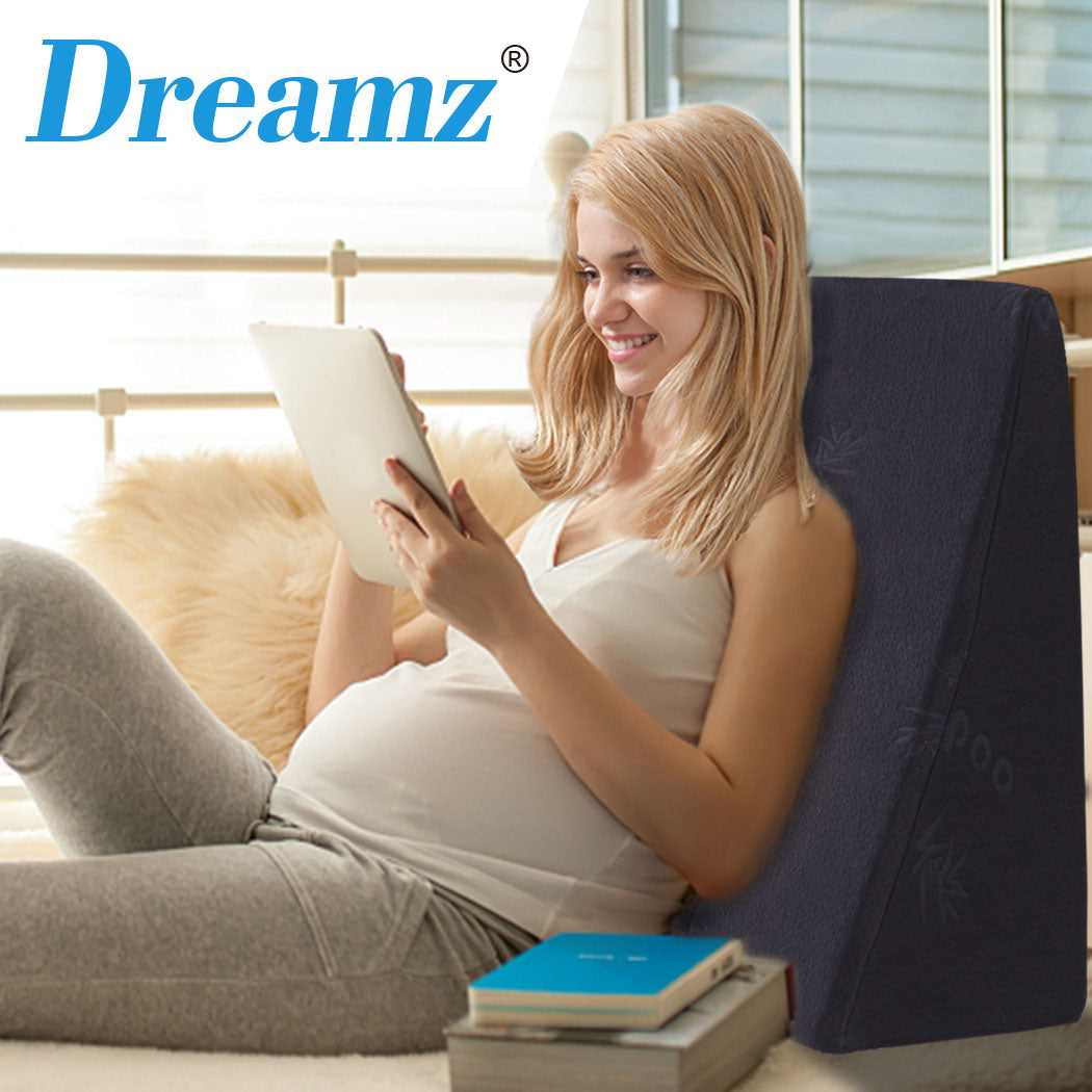 Foam Bed Wedge Pillow Cushion Neck Back Support With Cover