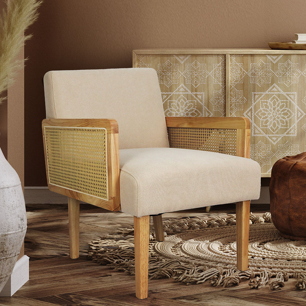 Functional Rattan Lounge Armchair  Soft Cushion Classic Durable