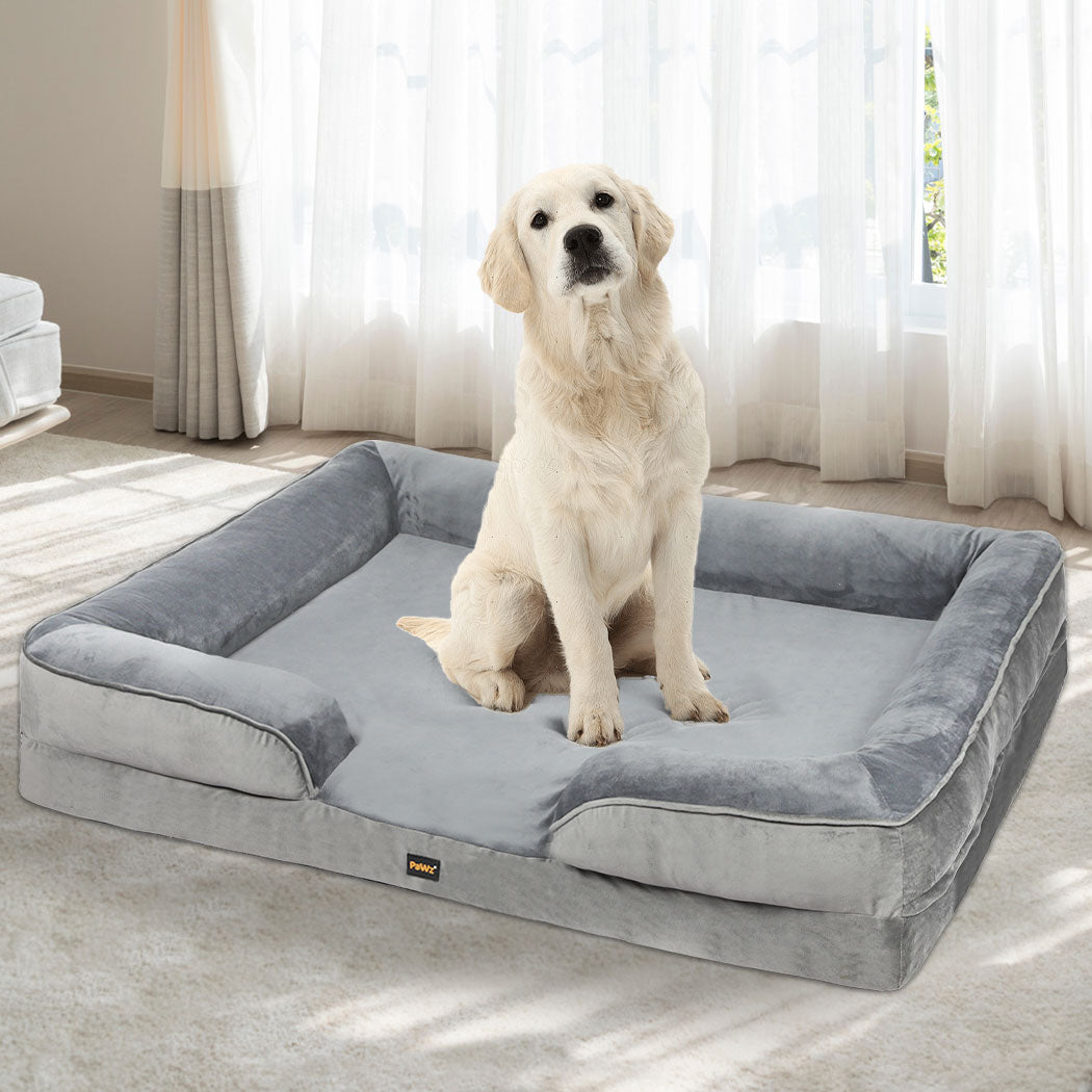 Memory Foam Pet Sofa Bed XL Grey 71x58x18cm